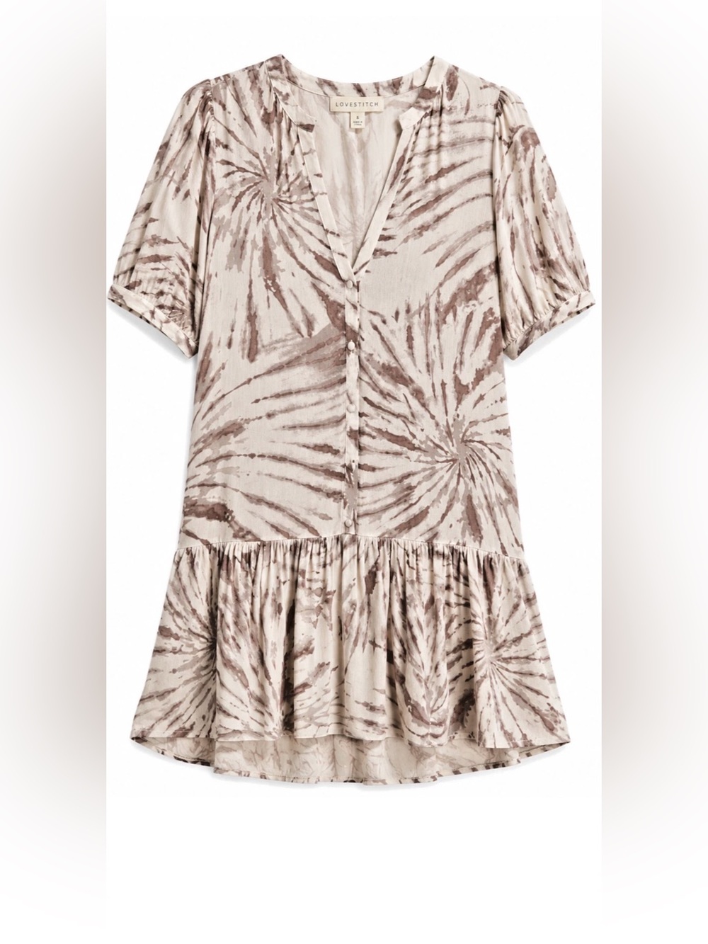 Anthropologie Mini Dress Womens Small Brown Pink Floral Boho Casual